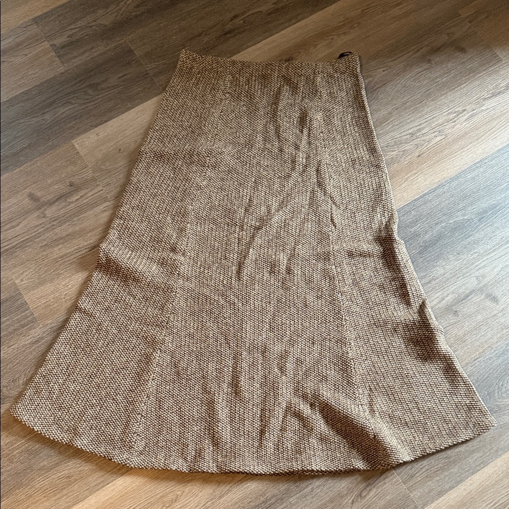 Ralph Lauren Textured Brown A-Line Skirt